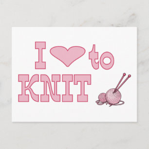 I heart to knit postcard