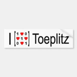 I heart Toeplitz Bumper Sticker