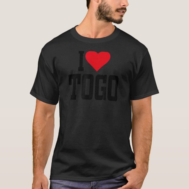 I Heart Togo with Red heart I love Togo T-Shirt (Front)