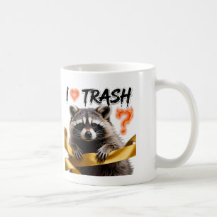 I Heart Trash Cute Racoon Design Coffee Mug