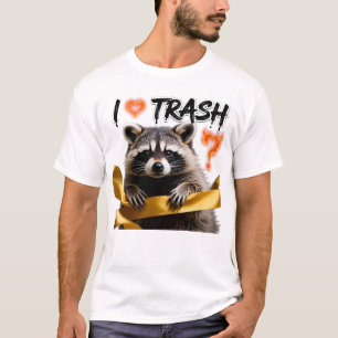 I Heart Trash Cute Racoon Design T-Shirt