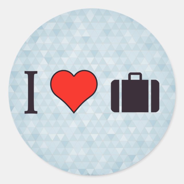 I Heart Travelling Classic Round Sticker (Front)