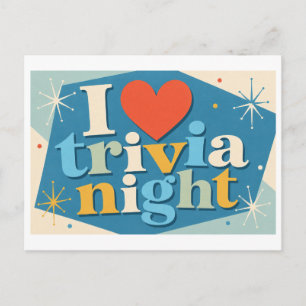 "I [Heart] Trivia Night" Postcard