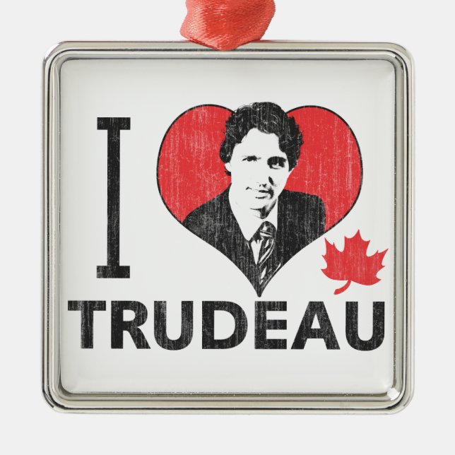 I Heart Trudeau Metal Tree Decoration (Front)