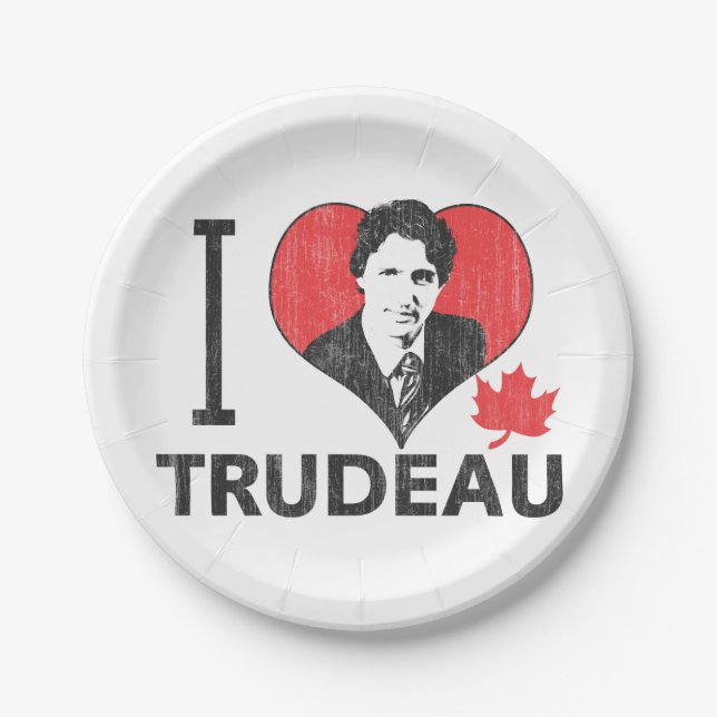 I Heart Trudeau Paper Plate (Front)