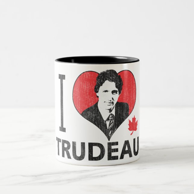 I Heart Trudeau Two-Tone Coffee Mug (Center)