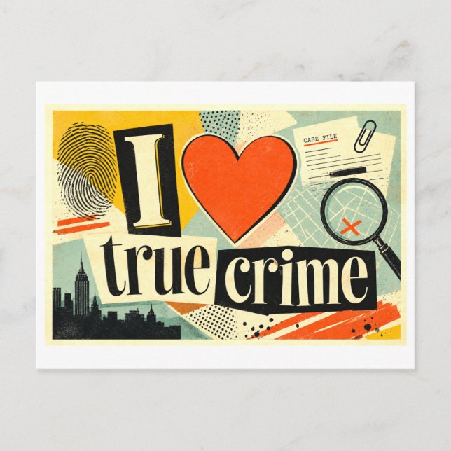"I [Heart] True Crime" Postcard (Front)