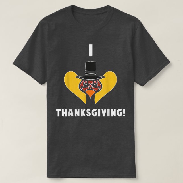 I Heart Turkey Funny Thanksgiving Pyjamas T-Shirt (Design Front)