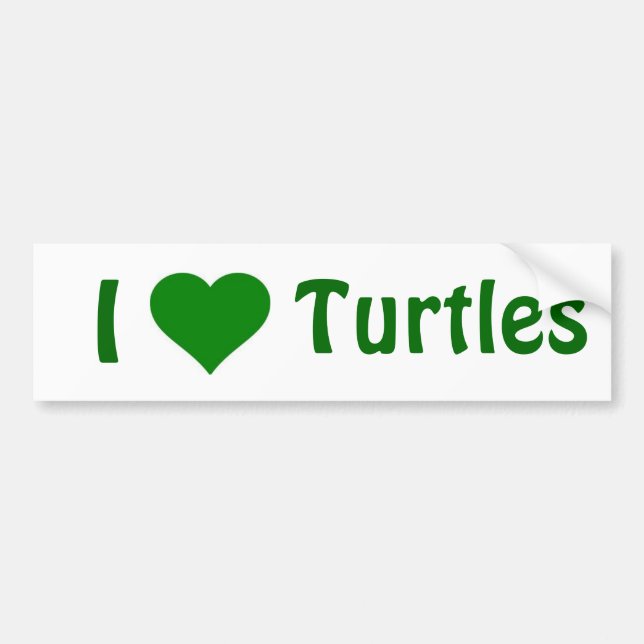 I heart Turtles Bumper Sticker (Front)