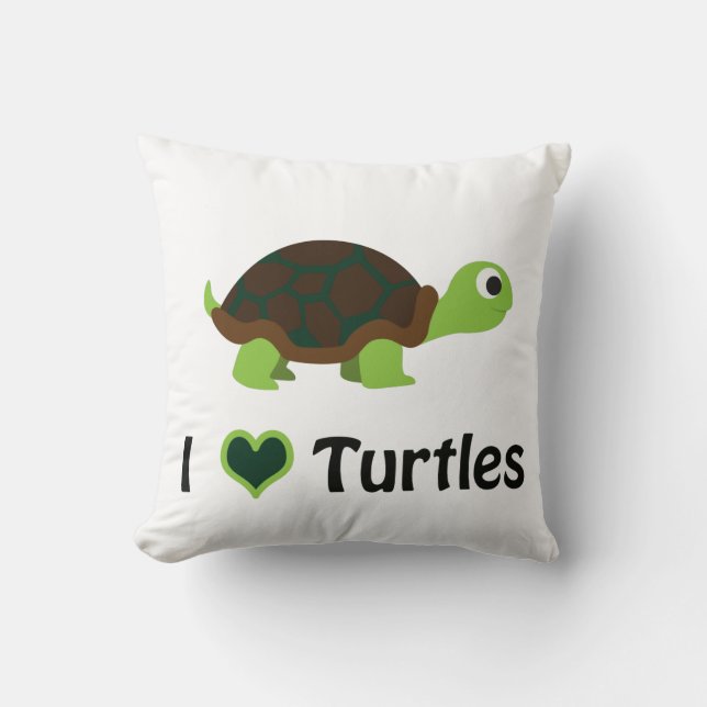 I heart Turtles Cushion (Front)