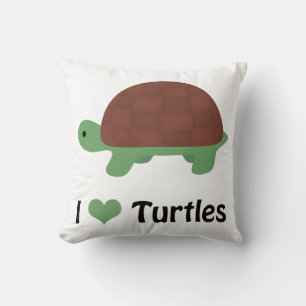 I Heart Turtles Cute Cartoon Turtle Cushion
