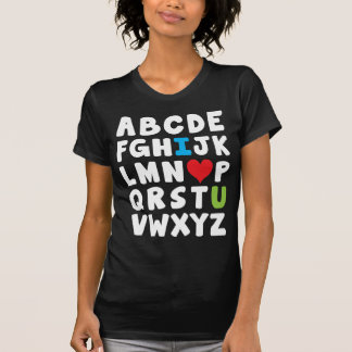 I heart U alphabet T-Shirt