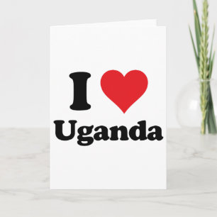 I Heart Uganda Love Country Souvenir Themed Stuff Card