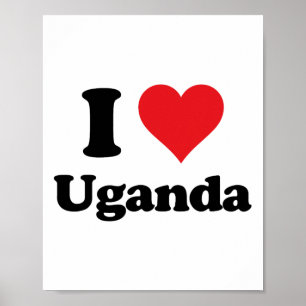 I Heart Uganda Love Country Souvenir Themed Stuff Poster