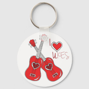 I heart ukes I love Ukuleles Key Ring
