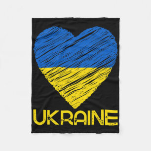I Heart Ukraine Flag Tee Shirt I Support Ukrainian Fleece Blanket
