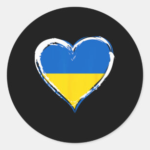 I Heart Ukraine - Stand With Ukraine - Ukraine Fla Classic Round Sticker