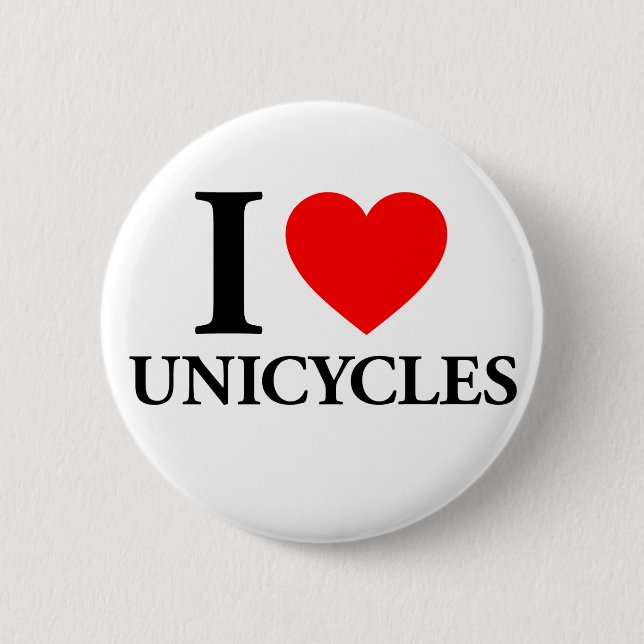 I Heart Unicycles 6 Cm Round Badge (Front)