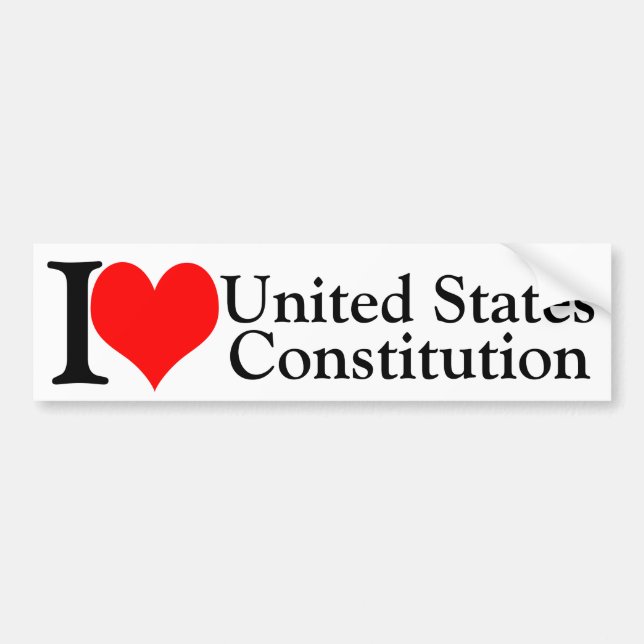 I heart United States Constitution Bumper Sticker (Front)
