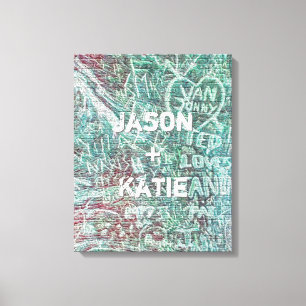 I Heart Urban Street Art Graffiti Chalk With Name Canvas Print