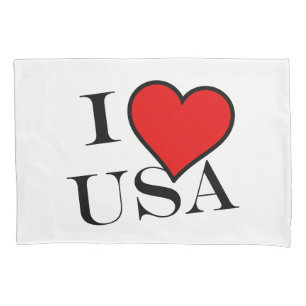 I Heart USA bk bedpccn Pillowcase