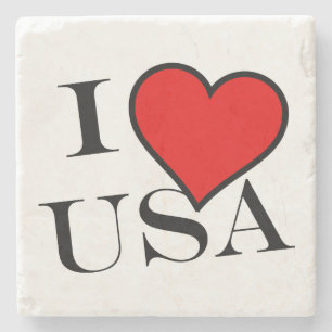I Heart USA bk coastercn Stone Coaster