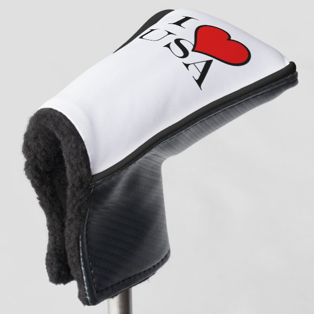 I Heart USA bk pccnt Golf Head Cover (3/4 Front)