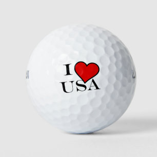 I Heart USA bk wu gbcnt Golf Balls