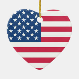 I Heart USA Ceramic Ornament