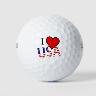 I Heart USA overlay wu gbcnt Golf Balls