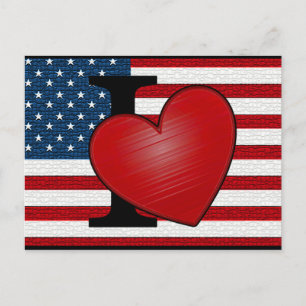 I Heart USA Postcard