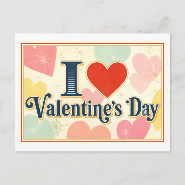 "I [Heart] Valentine's Day" Postcard (Front)