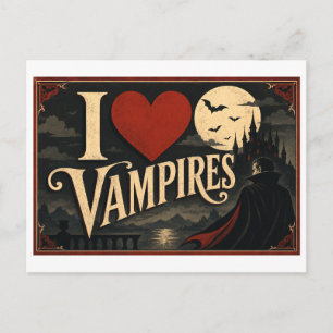 "I [Heart] Vampires" Postcard