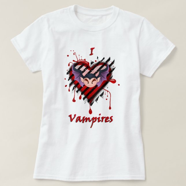 I Heart Vampires T-Shirt (Design Front)