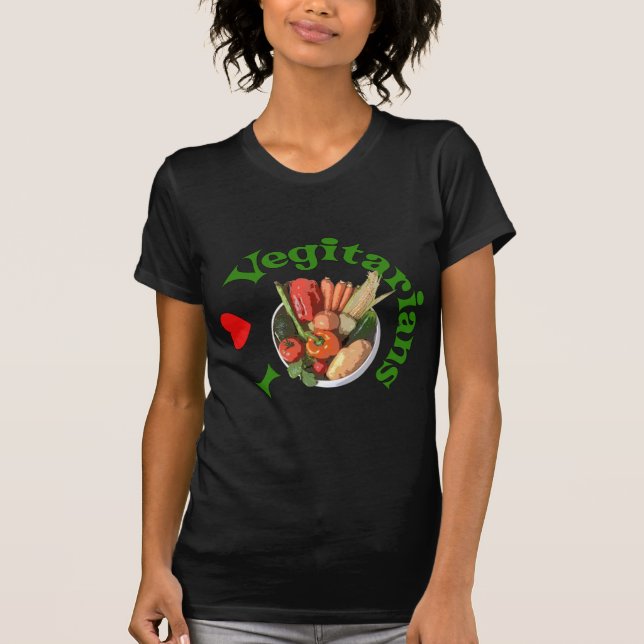 I Heart Vegetarians T-Shirt (Front)