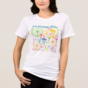 I Heart Vintage Bicycles Vintage Modern Bike Tri-Blend Shirt