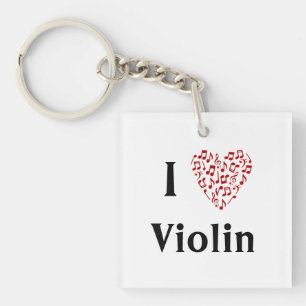 I Heart Violin - Music Instrument Key Ring