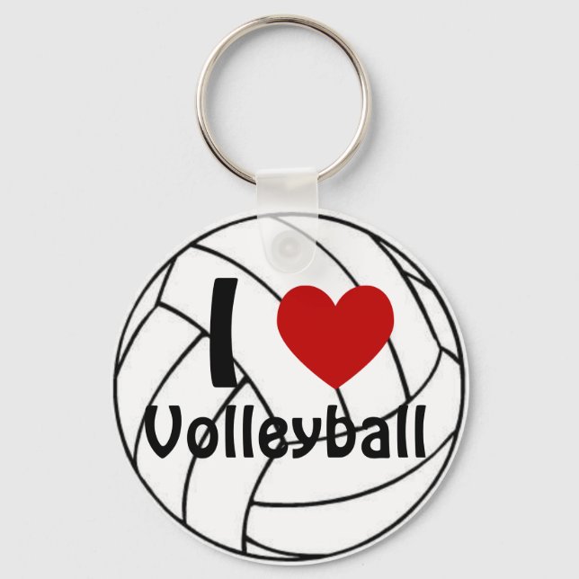 I Heart Volleyball Key Ring (Front)