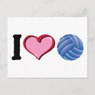 I heart volleyball postcard
