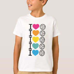 I Heart Volleyball - rainbow T-Shirt