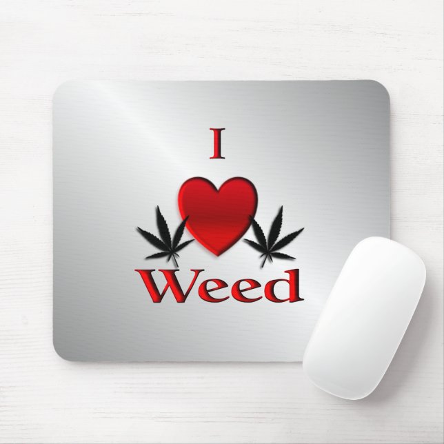 I Heart Weed Mouse Pad (With Mouse)