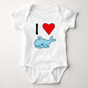 I Heart Whales I Love Whales Baby Bodysuit
