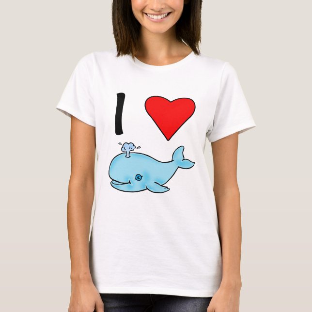 I Heart Whales I Love Whales T-Shirt (Front)