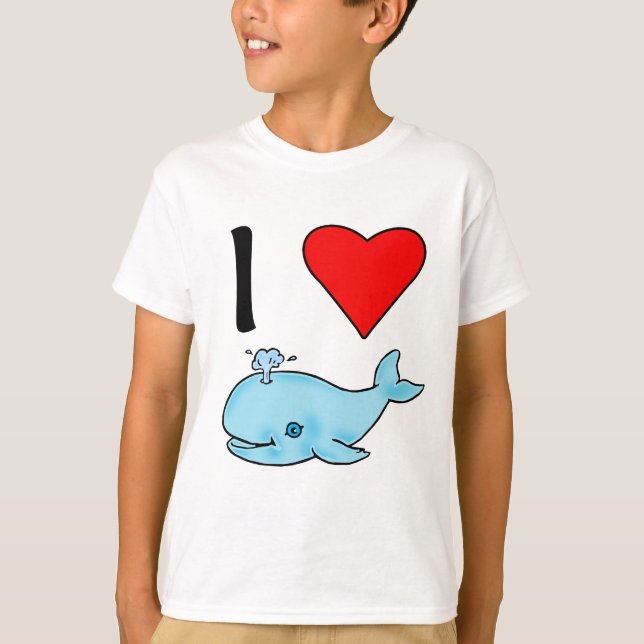 I Heart Whales I Love Whales T-Shirt (Front)