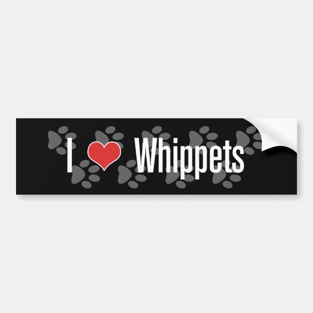 I (heart) Whippets Bumper Sticker (Front)