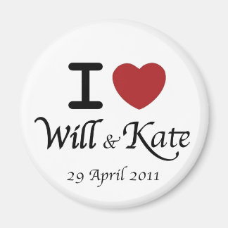 I heart William and Kate Royal Wedding Magnet