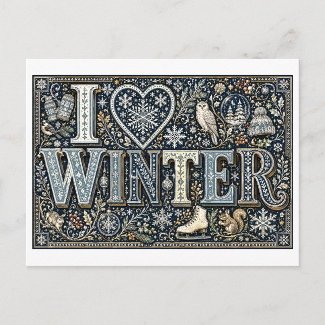 "I [Heart] Winter" Postcard (Front)