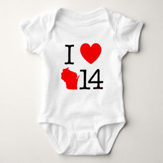 I Heart Wisconsin 14 Baby Bodysuit