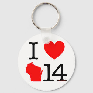 I Heart Wisconsin 14 Key Ring