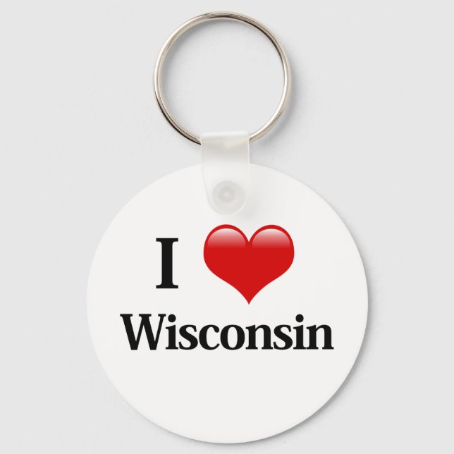 I Heart Wisconsin Key Ring (Front)